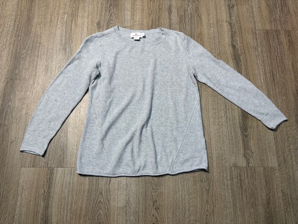 Vineyard Vines Women's Light Gray Crewneck Knit Sweater